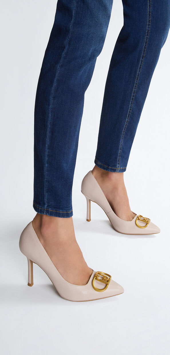 Liu Jo Décolleté avorio con maxi logo